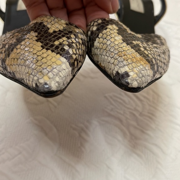 Stella McCartney Snake Skin Pointy Toe Sling Back Sandals Sz 38.5 US 7.5 - Picture 3 of 10